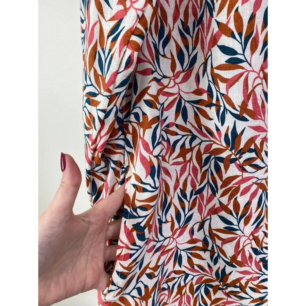 Lands' End Womens Tunic Top Size L 100% Linen Long Sleeve Pockets Resort Beach - Picture 6 of 11